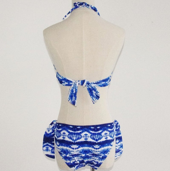 Blue Oceanic Halter Bikini, Swimwear - The Happy Beach 