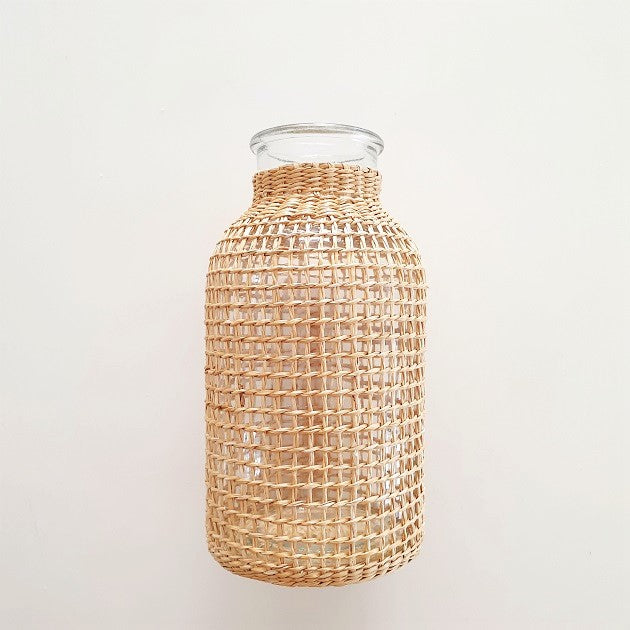 Leigh Woven Straw Vase, Decor - The Happy Beach 