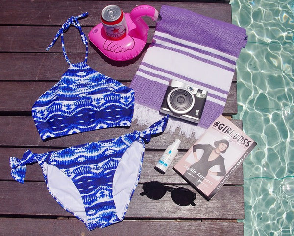 Blue Oceanic Halter Bikini, Swimwear - The Happy Beach 
