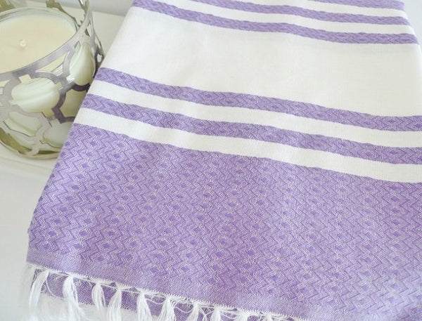 Cotton Beach Towel (Purple), Towels - The Happy Beach 