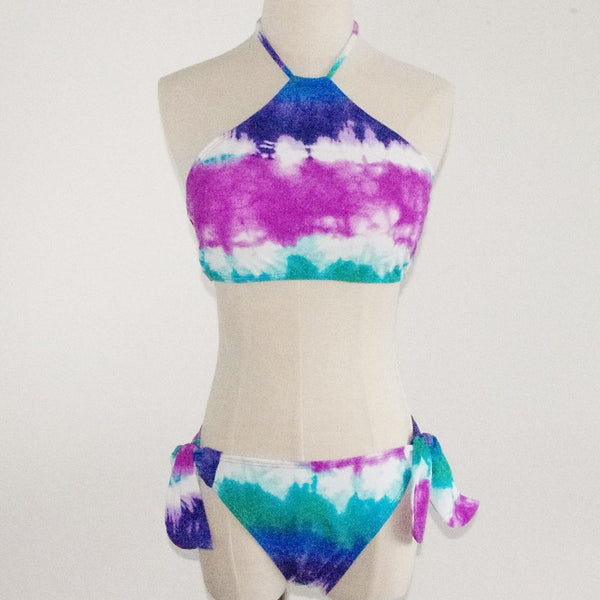 Tie Dye Halter Bikini, Swimwear - The Happy Beach 